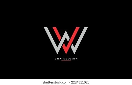 Alphabet Letters VW or WV Abstract Icon logo Monogram	