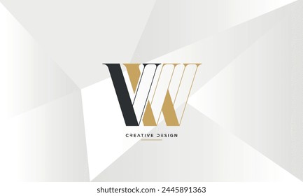 Letras del alfabeto VW o WV iniciales logo monograma