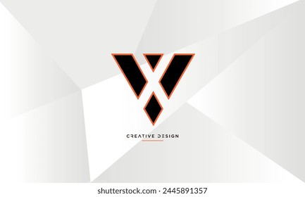 Alphabet letters VX or XV initials logo monogram
