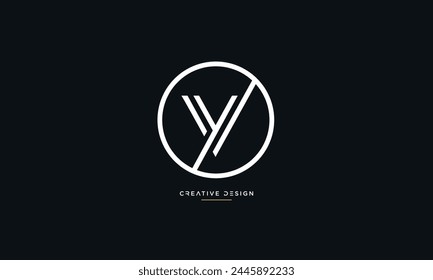 Alphabet letters VY or YV initials logo monogram