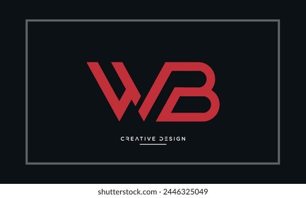 Alphabet letters WB or BW initials logo monogram