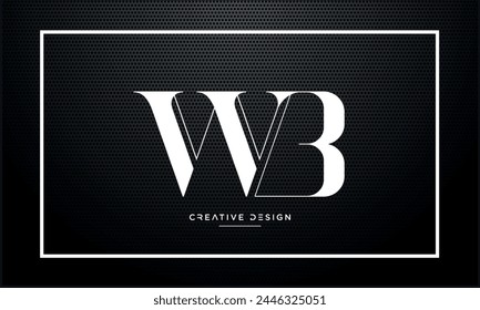 Alphabet letters WB or BW initials logo monogram