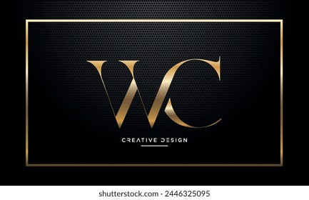 Alphabet letters WC or CW initials logo monogram