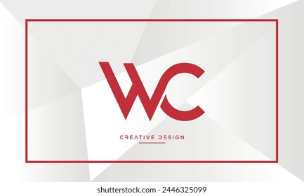 Alphabet letters WC or CW initials logo monogram
