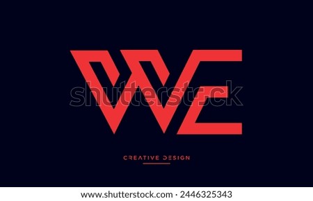 Alphabet letters WE or EW initials logo monogram
