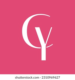 Alphabet Letters Wedding Monogram Logo CY YC, C and Y Vector 