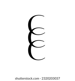 Alphabet Letters Wedding Monogram Logo CCC Vector
