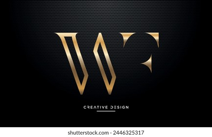 Alphabet letters WF or FW initials logo monogram