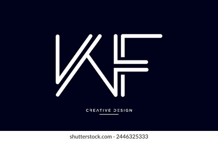 Letras del alfabeto WF o FW iniciales logo monograma
