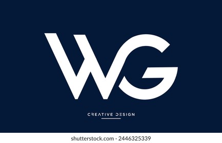 Alphabet letters WG or GW initials logo monogram
