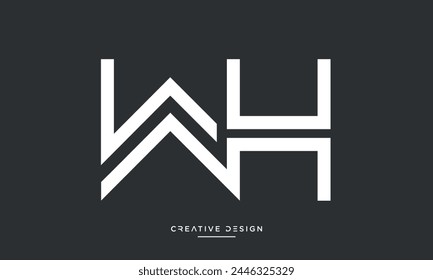 Alphabet letters WH or HW initials logo monogram
