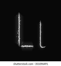 Alphabet letters of white lights on dark background