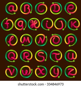 Alphabet letters with wire plug icon. Vector design template elements for your application or corporate identity.