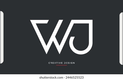 Alphabet Buchstaben WJ oder JW Initialen Logo Monogramm