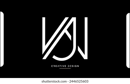 Alphabet letters WJ or JW initials logo monogram