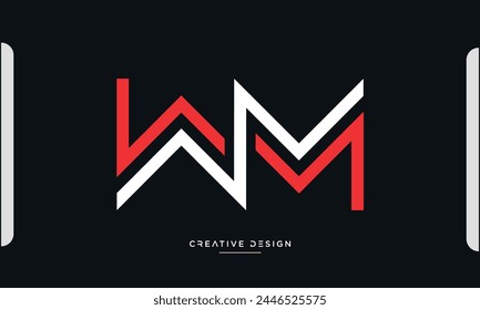 Buchstaben WM oder MW Initialen Logo Monogramm