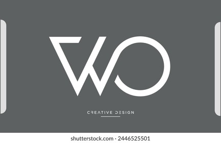 Alphabet letters WO or OW initials logo monogram