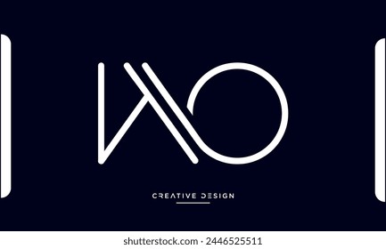 Alphabet letters WO or OW initials logo monogram