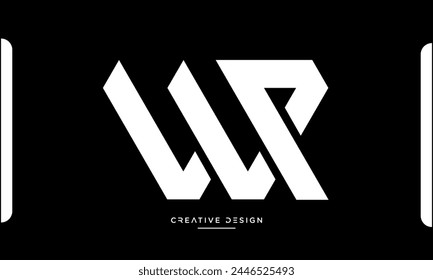 Alphabet letters WP or PW initials logo monogram