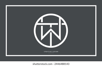 Alphabet letters WT or TW initials logo monogram