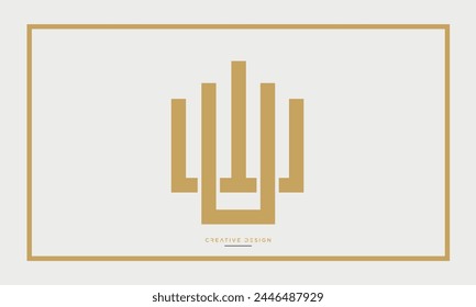 Alphabet letters WU or UW initials logo monogram