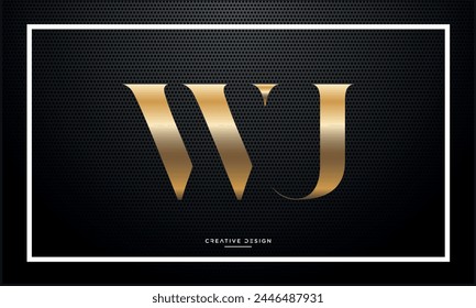 Letras del alfabeto WU o UW iniciales logo monograma