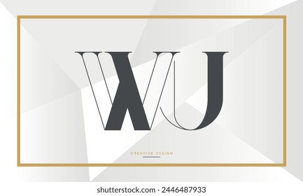 Alphabet letters WU or UW initials logo monogram