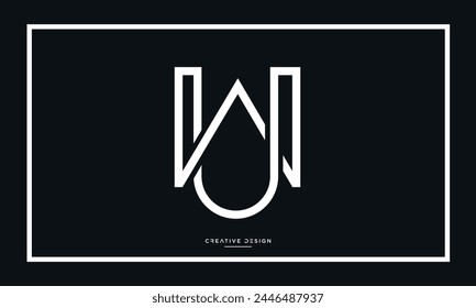 Alphabet letters WU or UW initials logo monogram