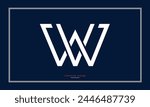 Alphabet letters WV or VW initials logo monogram