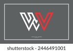 Alphabet letters WV or VW initials logo monogram