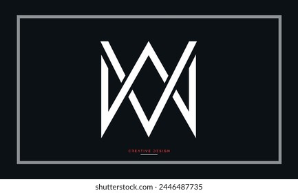 Alphabet letters WV or VW initials logo monogram