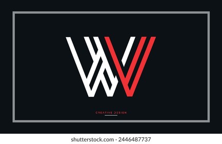 Letras del alfabeto WV o VW iniciales logo monograma