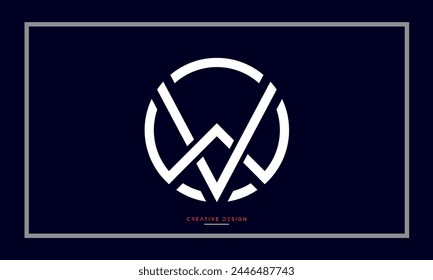 Letras del alfabeto WV o VW iniciales logo monograma