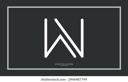 Letras del alfabeto WV o VW iniciales logo monograma