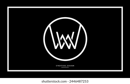 Alphabet letters WW or W initials logo monogram