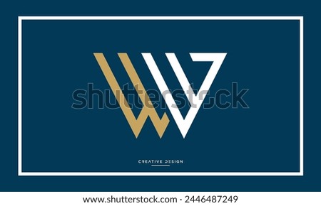 Alphabet letters WW or W initials logo monogram