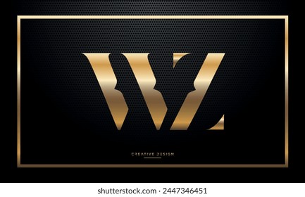 Alphabet letters WZ or ZW initials logo monogram