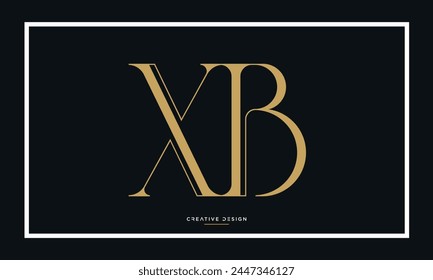 Alphabet letters XB or BX initials logo monogram