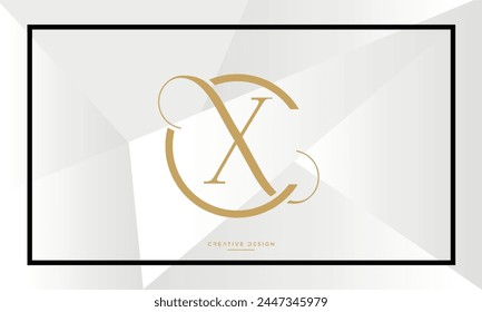 Alphabet letters XC or CX initials logo monogram