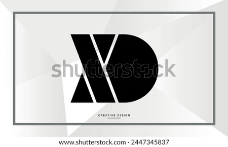 Alphabet letters XD or DX initials logo monogram