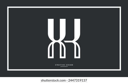 Alphabet letters XK or KX initials logo monogram
