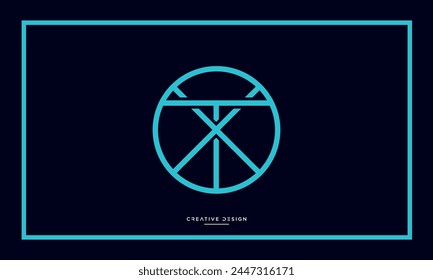 Alphabet letters XT or TX initials logo monogram