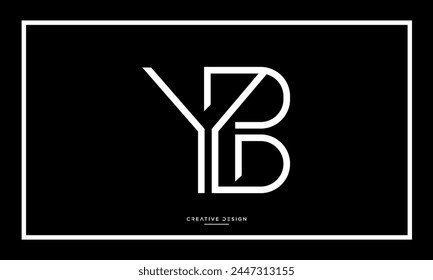 Alphabet letters YB or BY initials logo monogram