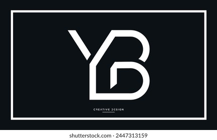 Alphabet letters YB or BY initials logo monogram