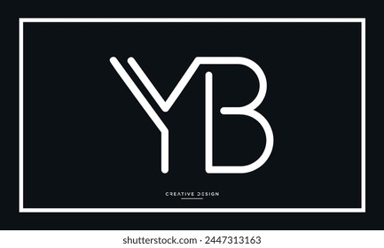 Alphabet letters YB or BY initials logo monogram