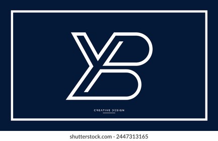 Alphabet letters YB or BY initials logo monogram
