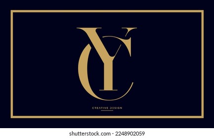 Alphabet Letters YC or YC Logo Monogram