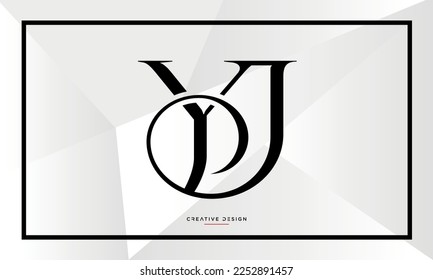 Alphabet Letters YJ or JY Monogram Logo