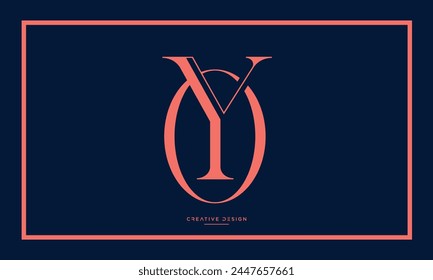 Alphabet letters YO or OY initial logo monogram