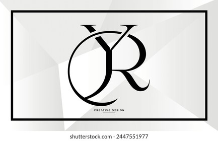 Letras del alfabeto YR o RY iniciales logo monograma